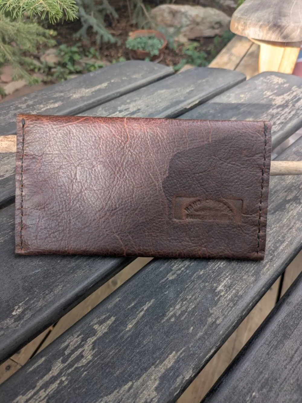 Handcrafted Artisan Brown Leather Long Wallet/Checkbook Cover by Paul's Leather